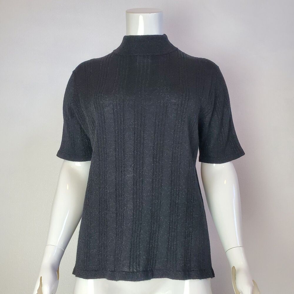 Vintage 90s Sarah B Studio Black Metallic Sweater